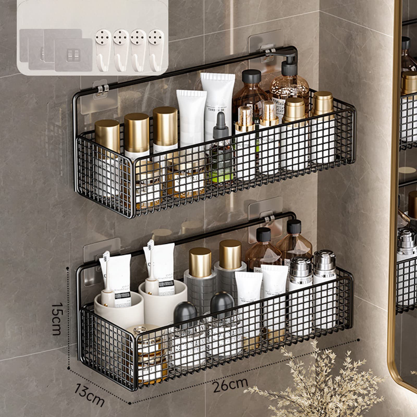 Duschregal Ohne Bohren - Edelstahl Ablage Mit Haken