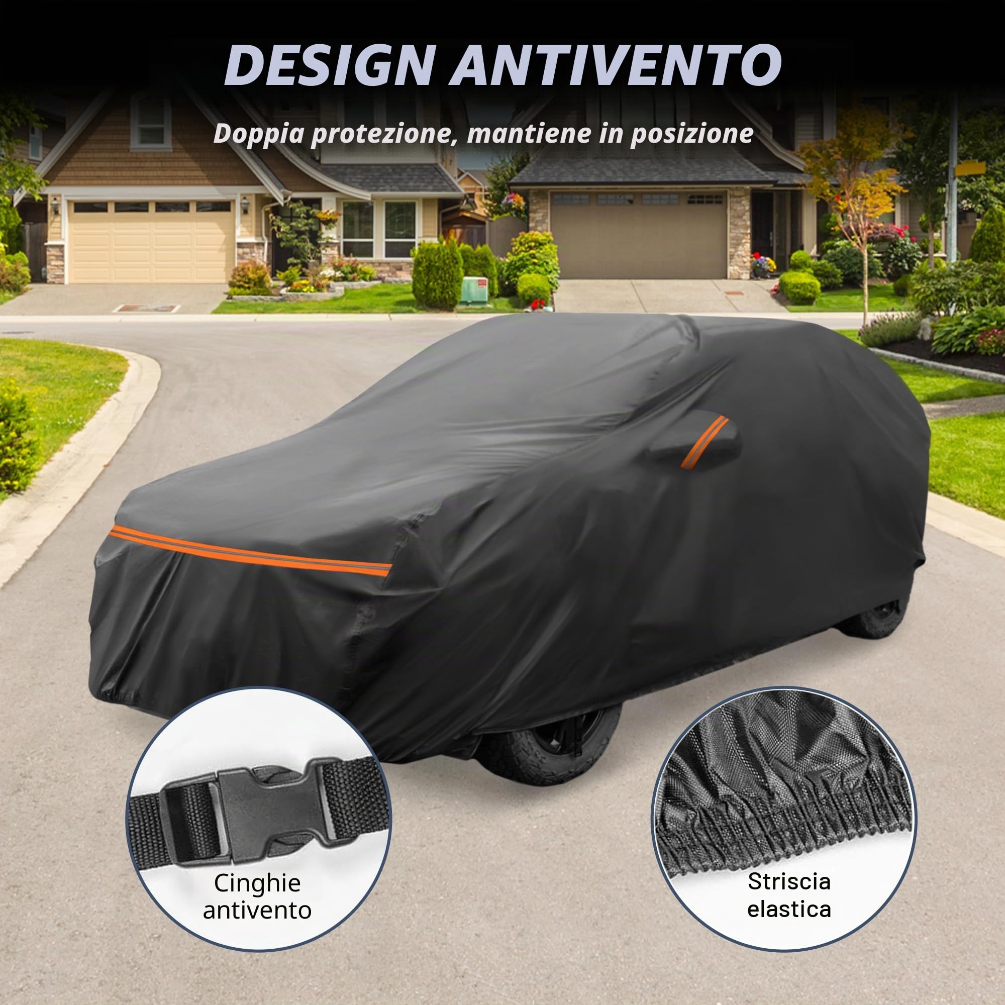 A ABSOPRO Copertura Per Audi Q2 09-24 Impermeabile 1pc | Nero, PEVA Spunlace Cotone, Impermeabile, Antivento, Sole Pioggia Neve, Protezione Cerniera Porta, Facile Installazione