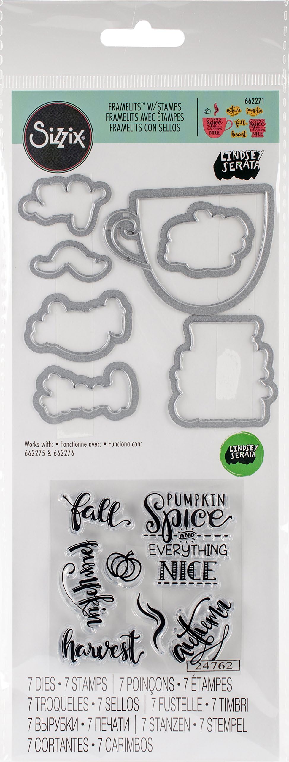 Sizzix Framelits Die & Stamp Set By Lindsey Serata - Pumpkin Spice & Everything Nice
