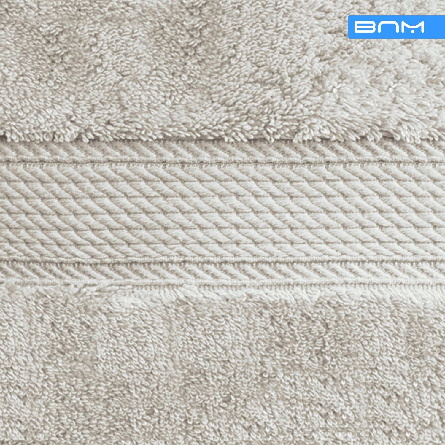 BLUENILEMILLS Buckingham Egyptian Cotton 6-Piece Towel Set, Washcloths, Hand Towels, Bath Towels, Stone