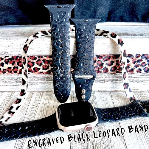 Miniatura 10 de Correas de silicona con estampado animal compatible con Apple Watch de 1.496 in 1.575 in 1.614 in 1.654 in 1.732 in 1.772 in 1.929 in para iWatch