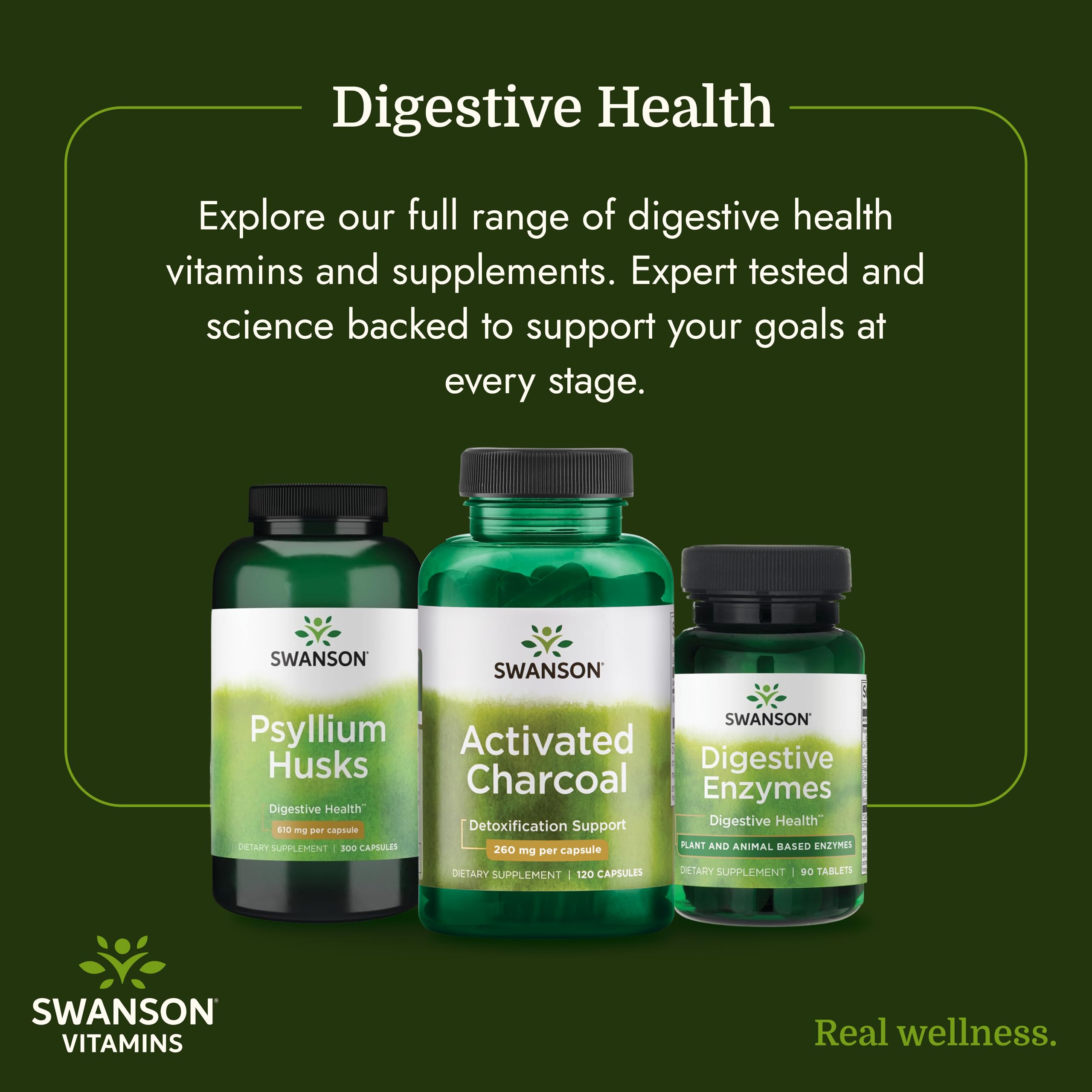 Swanson Activated Charcoal Digestive Support Supplement, 120 Count — Amazon image 6