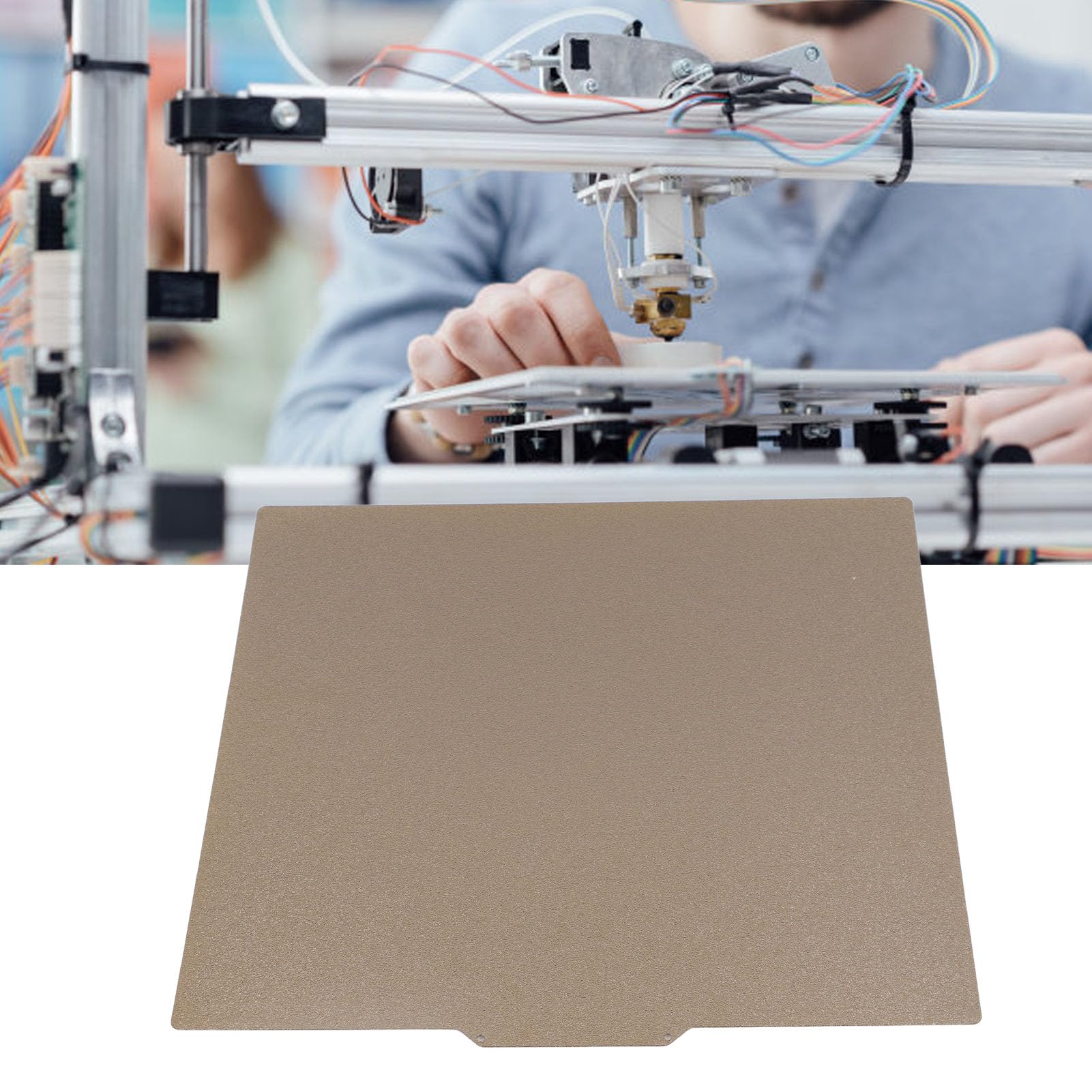 Piastra di Costruzione Flessibile, Piattaforma di Stampa 3D Fronte-retro con Rivestimento PEI, Rivestimento PEI 350 X 350 Mm, per PLA PETG TPU PC PA 350 X 350 Mm, Adatta a Vari