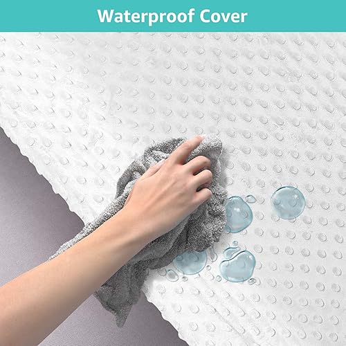 Miniatura 3 de YENING Cambiador pequeño mini 23 x 13 con funda lavable, cambiador de pañales impermeable para bebé, tapete para tocador y mesa, color blanco