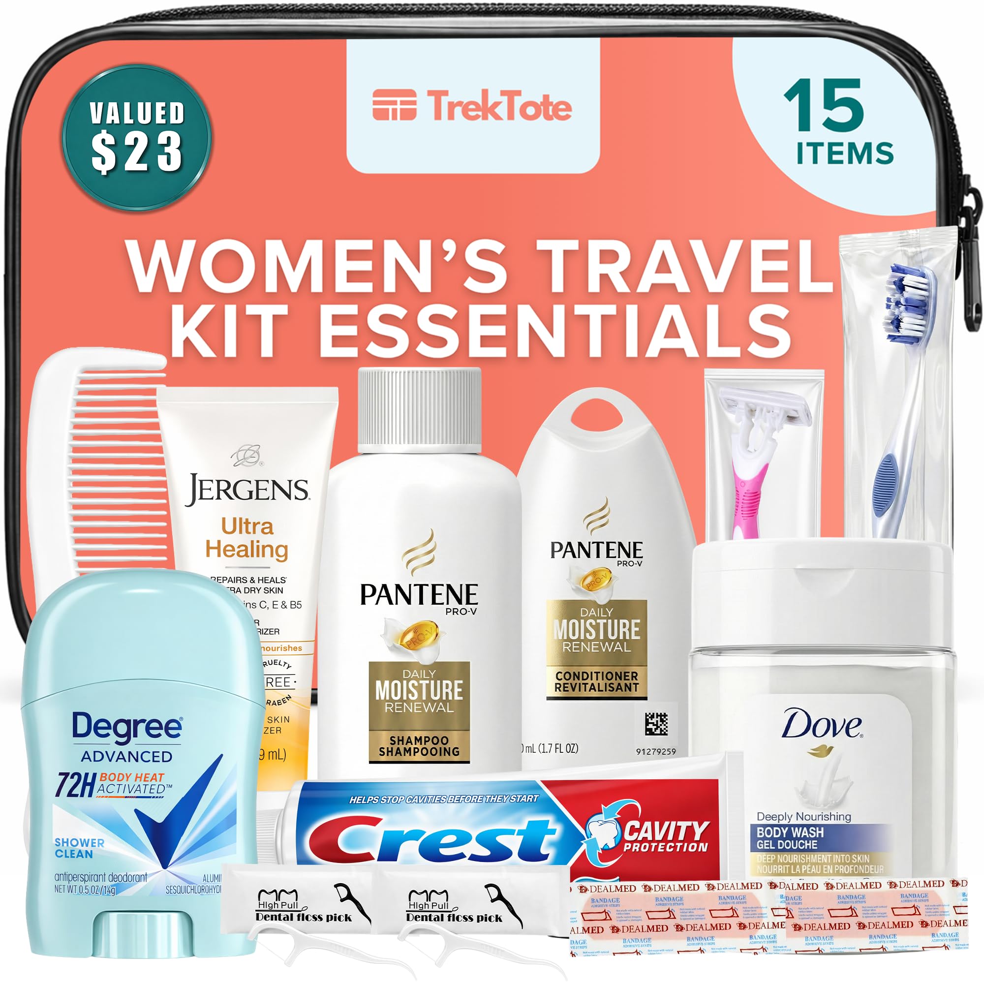 Amazon.com : TrekTote 15-Piece Women's Travel Toiletry Kit
