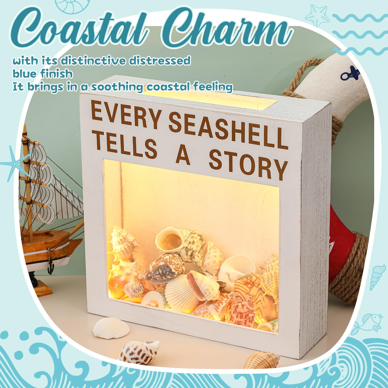 Amazon.com: Juexica Seashell Holder with Sea Shell Light Display