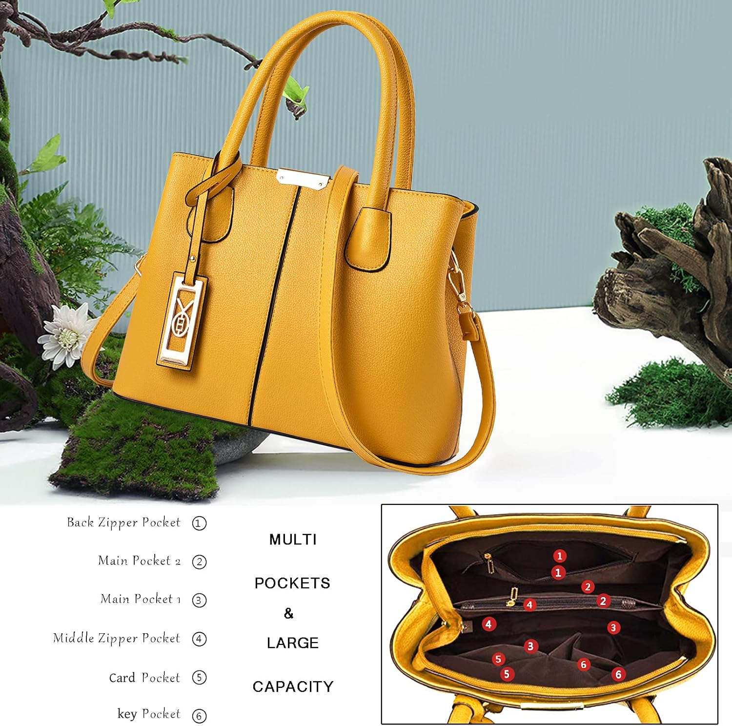 Purses and Handbags for Women Shoulder Tote Bags Top Handle Satchel - Image 6