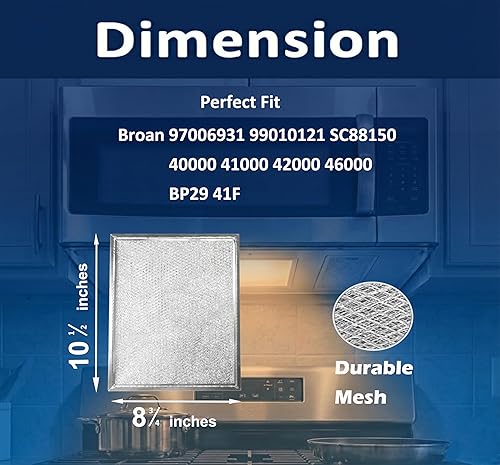 Miniatura 2 de Paquete de 2 filtros de grasa 97006931 BP29 NY NV compatibles con filtro de ventilador de campana Broan Nutone 1172137 5-3078 88150 99010121 C88150