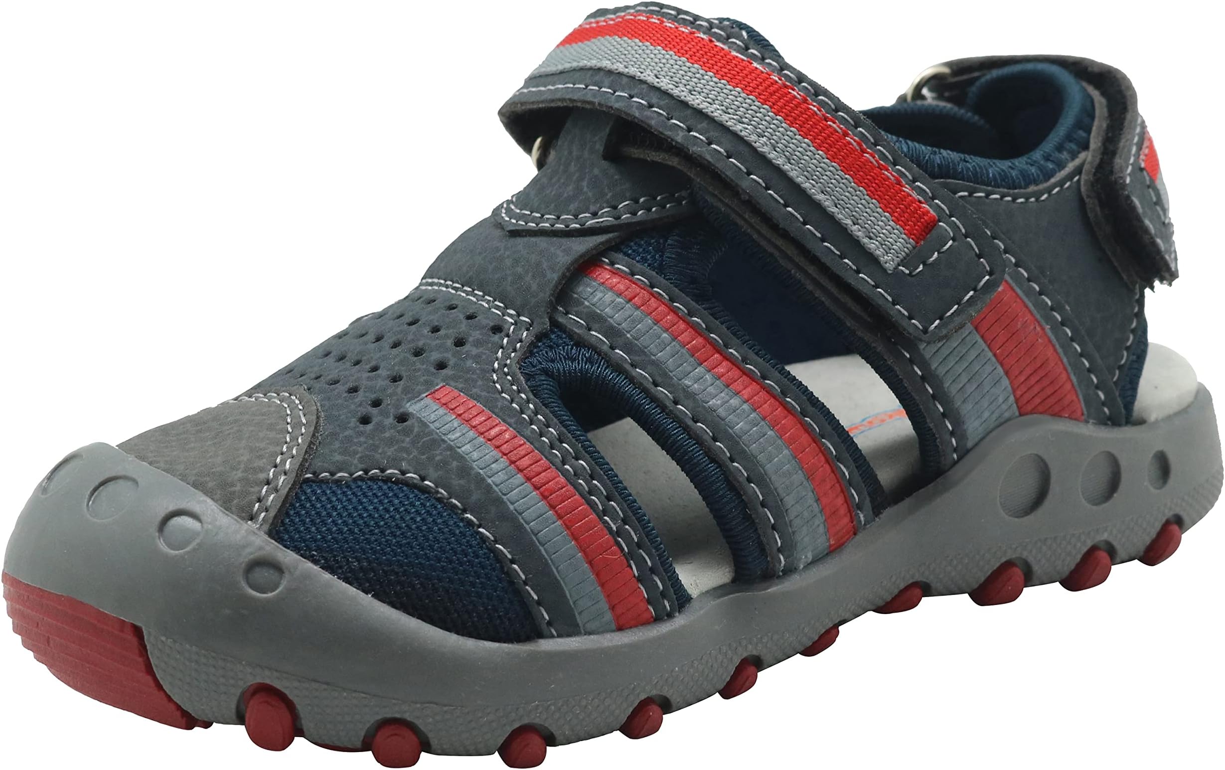 Apakowa Kid's Boy's Summer Outdoor Athletic Double Strap Closed-Toe Beach Sandals Sport (Toddler/Little Kid)