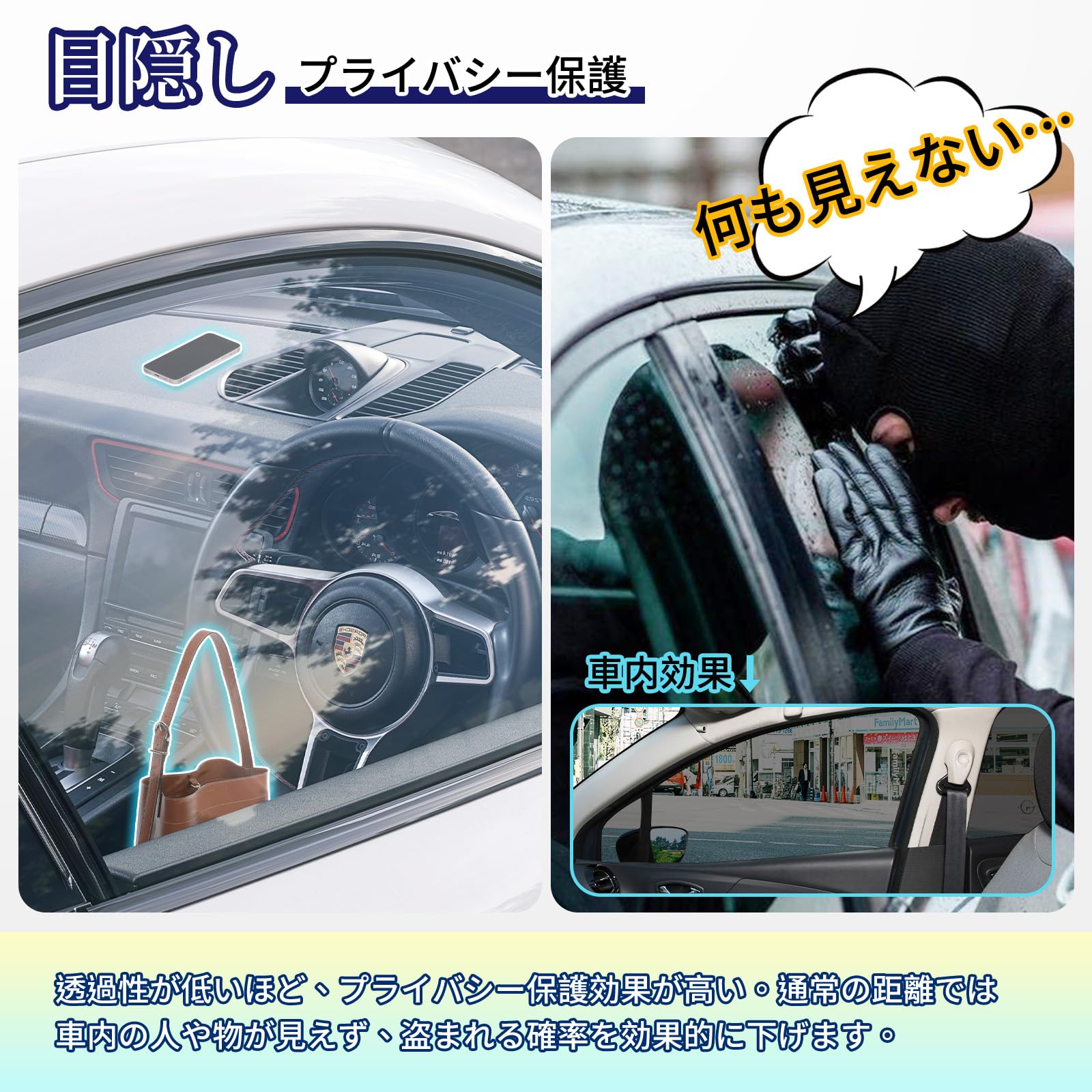Amazon.co.jp: VEPAGOO 車窓防犯フィルム 80%光透過率 台風対策 uv