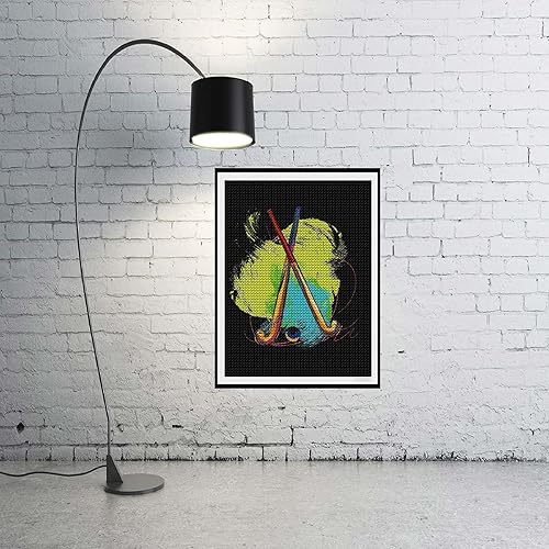 Miniatura 3 de YEEIFFD Kits de pintura de diamantes de hockey sobre campo, arte de diamantes, pintura de diamantes para decoración de pared y hogar, 12 x 16