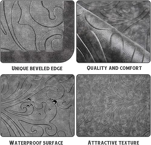 Miniatura 69 de KMAT Tapete de cocina acolchado antifatiga, impermeable, antideslizante, tapete ergonómico y cómodo para el hogar, oficina, fregadero, lavandería