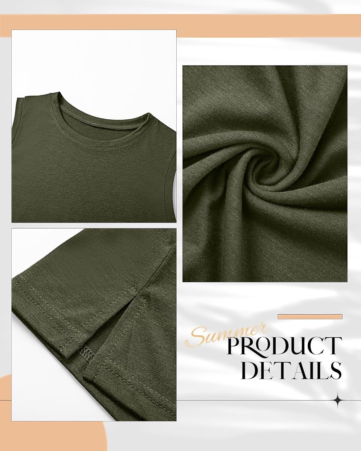 Riyiper 3 Pack Women's Sleeveless Tops Crew Neck Loose Fit Tank Tops Casual Summer Muscle Shirts Basic Solid Flowy Tees - Image 5