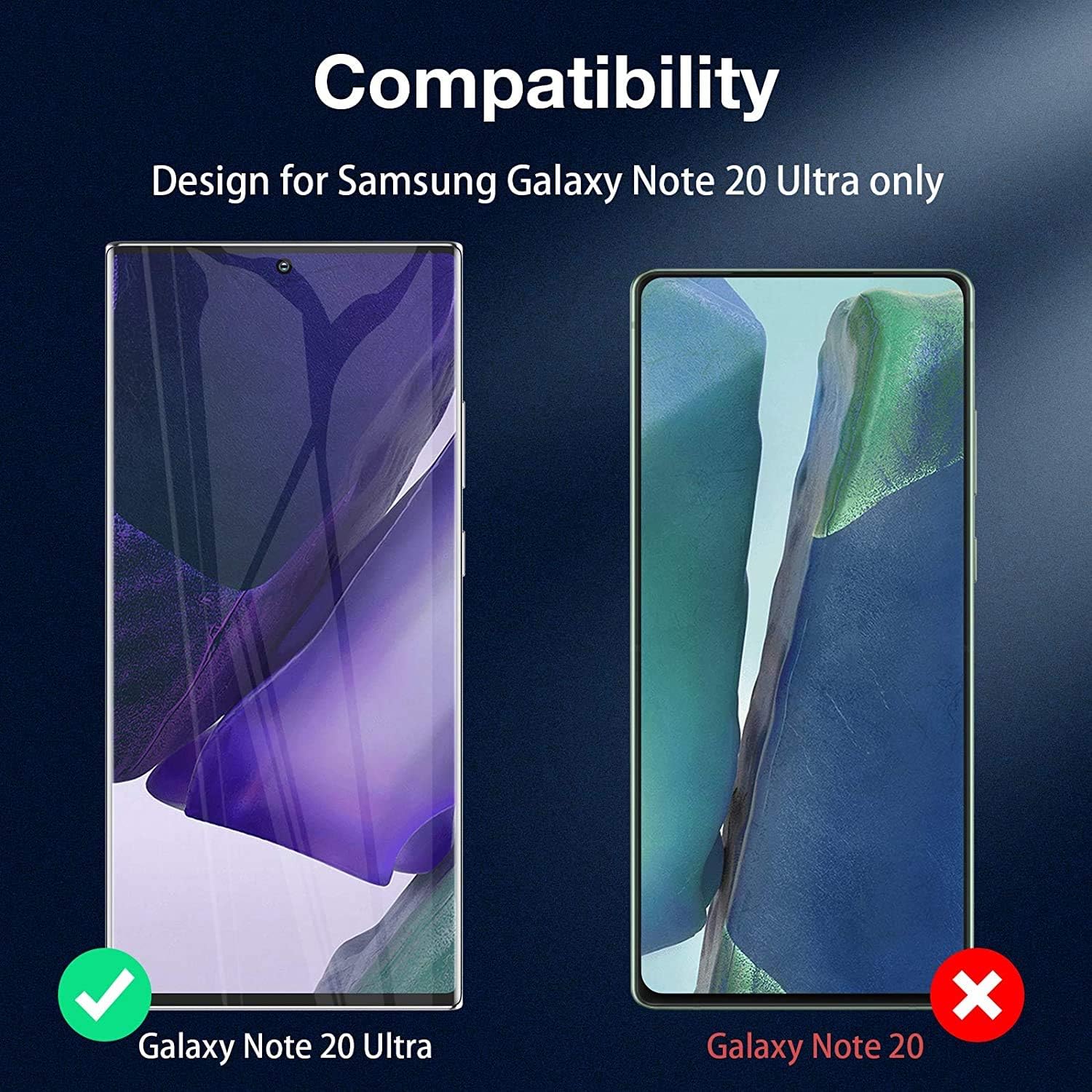 LK 4 Pack 2Pcs Screen Protector & 2Pcs Camera Lens Protector Compatible with Samsung Galaxy Note 20 Ultra 6.9-inch, Tempered Glass, Ultrasonic Fingerprint Support, Easy Install Kit, HD Clear Film
