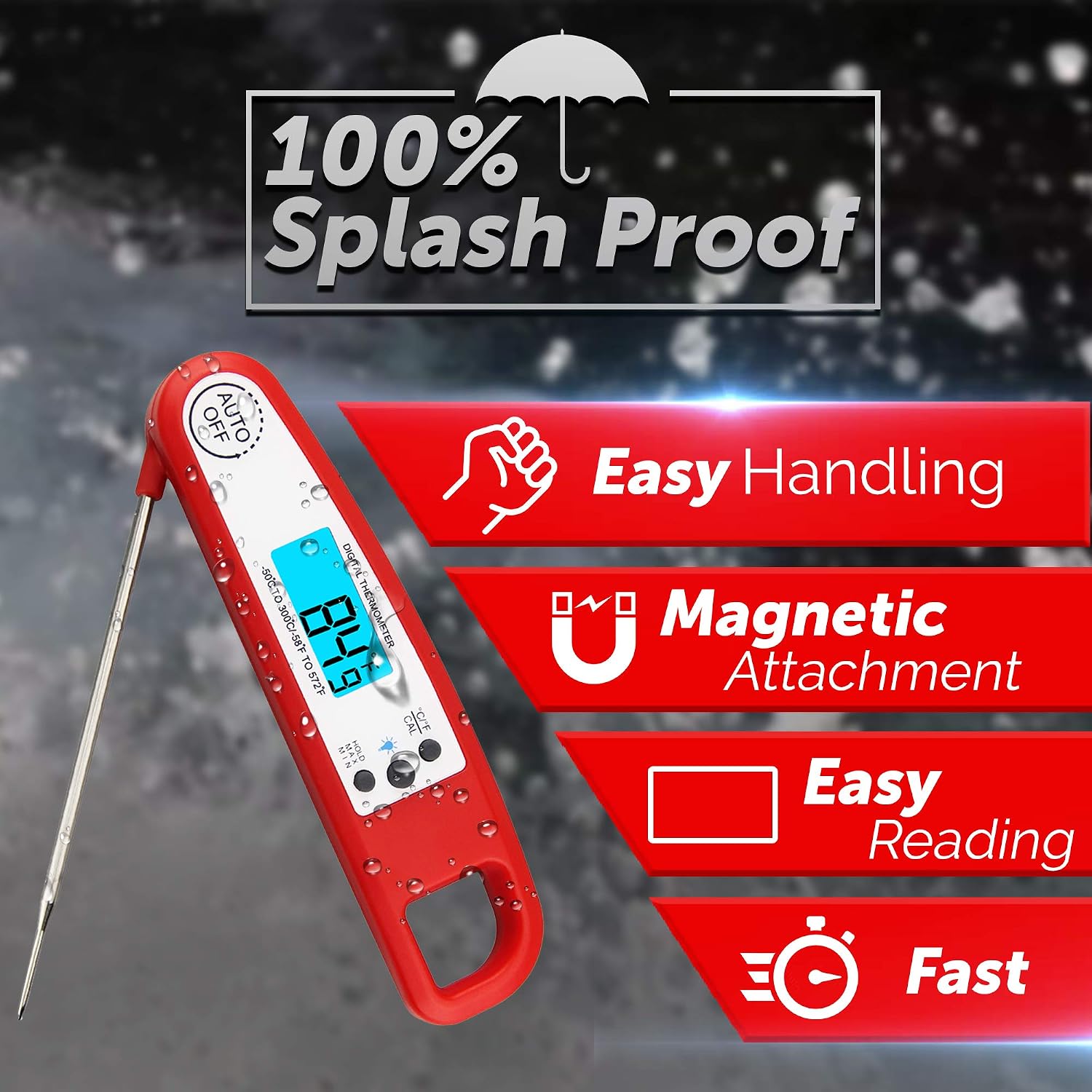 review Instantaneous Digital BBQ Reading Meat, Food,Candy Thermometer/Probe Water-Resistant New Super Accurate