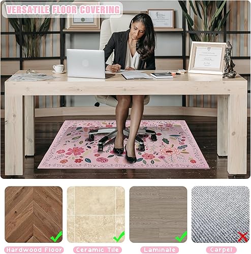 Miniatura 2 de Tapete para silla de oficina para suelo de madera dura, 36 x 48 pulgadas, alfombras de oficina para videojuegos, sillas rodantes de computadora,