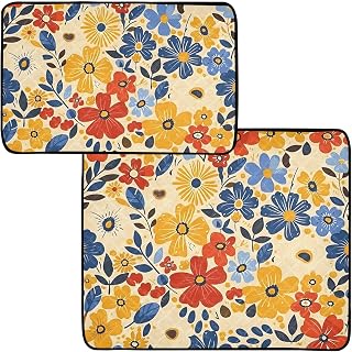 Almohadillas lavables para orina para perros, flores, color amarillo, azul, reutilizables, almohadillas para mascotas