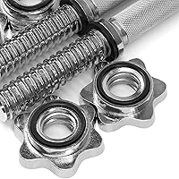 Vista 8 de Yes4All Threaded Dumbbell Handles, 14/16/18/24 Inch Dumbbell Bar Pair, Chrome/Rubber Grip, Fit 1” or 1.15" Plates, 4 Star-Lock Collars with