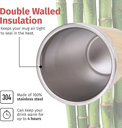 Miniatura 4 de Best Chef Ever - Vaso de café de bambú de acero inoxidable aislado con tapa, regalo para chef cocinero, vaso de café de chef, regalo de restaurante,