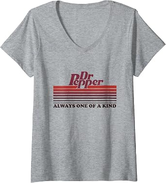 Womens Dr. Pepper Vintage Always One of A Kind Stripes V-Neck T-Shirt
