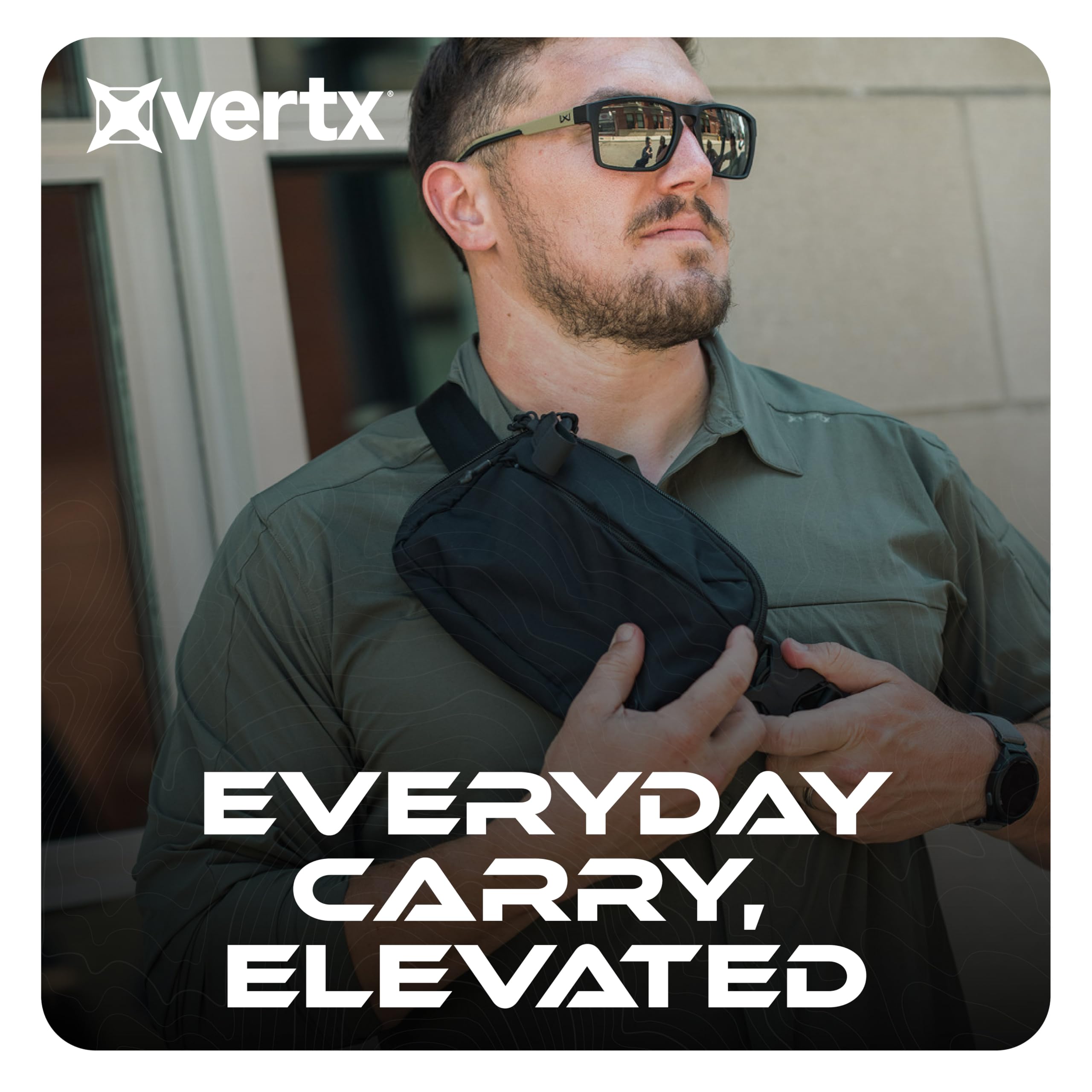 Vertx Bauchtasche für den täglichen Gebrauch + vielseitige Hüfttasche für Reisen, Outdoor-Aktivitäten, verstellbarer Gurt, leicht, mehrere Taschen, Schwarz – Einheitsgröße