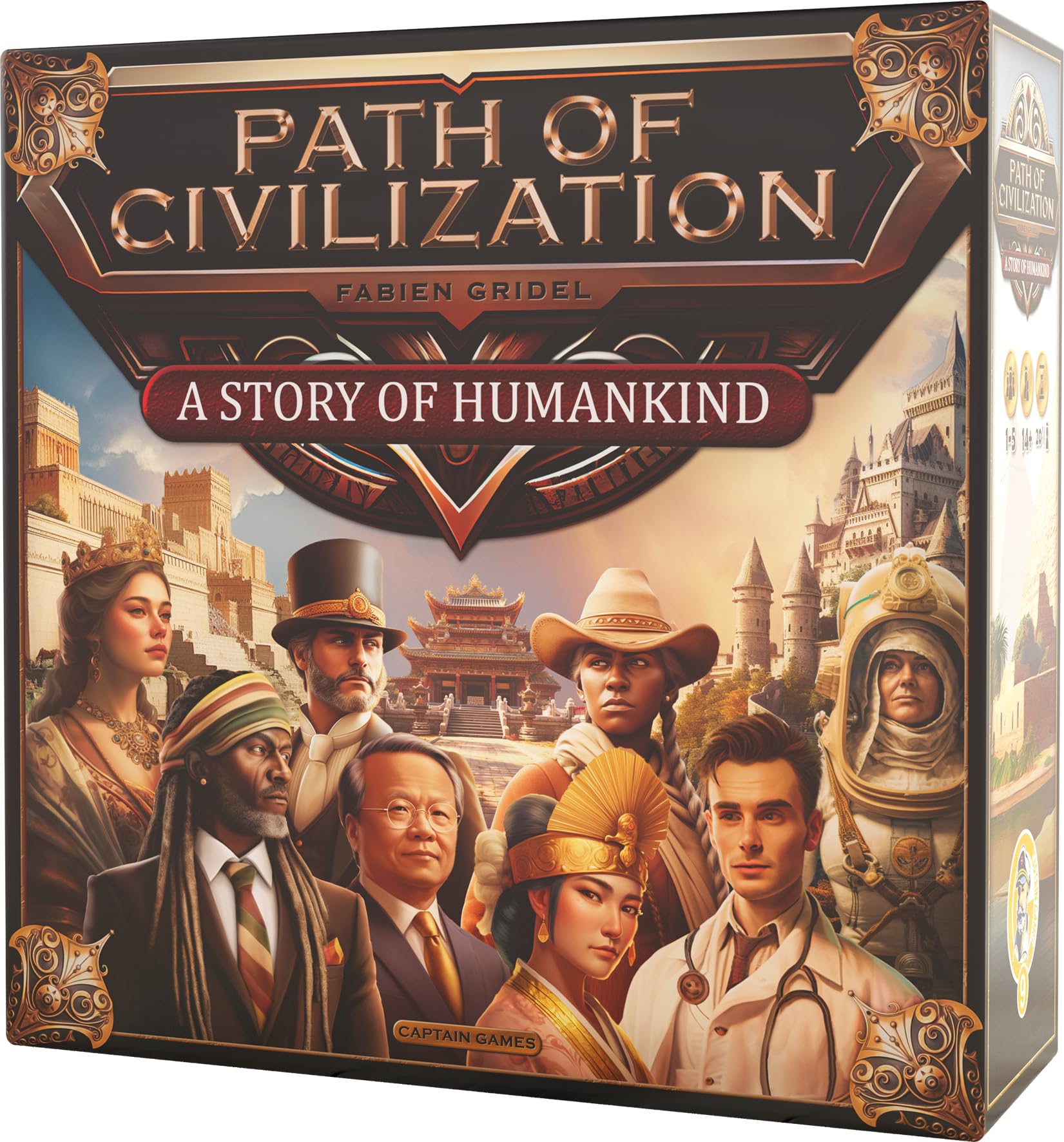 Asmodee Captain Games Path of Civilization – Gesellschaftsspiele – Brettspiele – Entwicklungsspiele – ab 14 Jahren – 1 bis 5 Spieler – französische Version