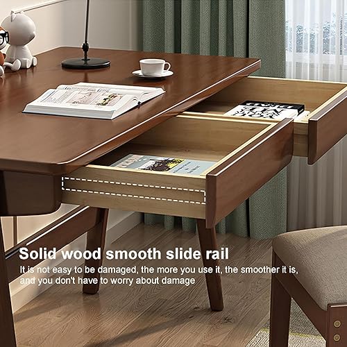 Miniatura 7 de Escritorio moderno de mediados de siglo, escritorio para computadora de oficina en casa con 2 cajones, escritorio para laptop, mesa de estudio,