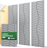 Vista 10 de Paquete de 18 paneles acústicos de pared absorbentes de sonido para estudios de grabación, tratamientos acústicos de línea de corte blanco
