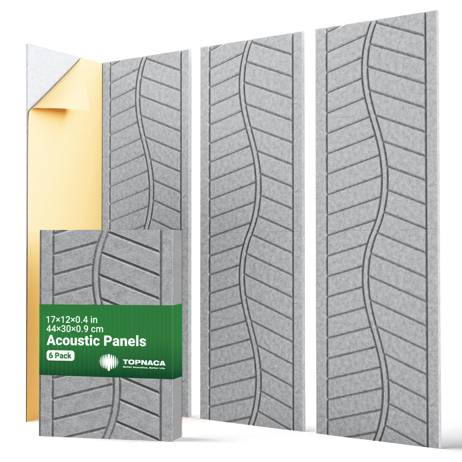 Sound Proof Panels for Walls, 17"×11"×0.4" Self Adhesive Soundproof Wall Panels, 12 Pack High Density Acoustic Panels,Soundproofing for Recording Studio Home Offices (Gray)