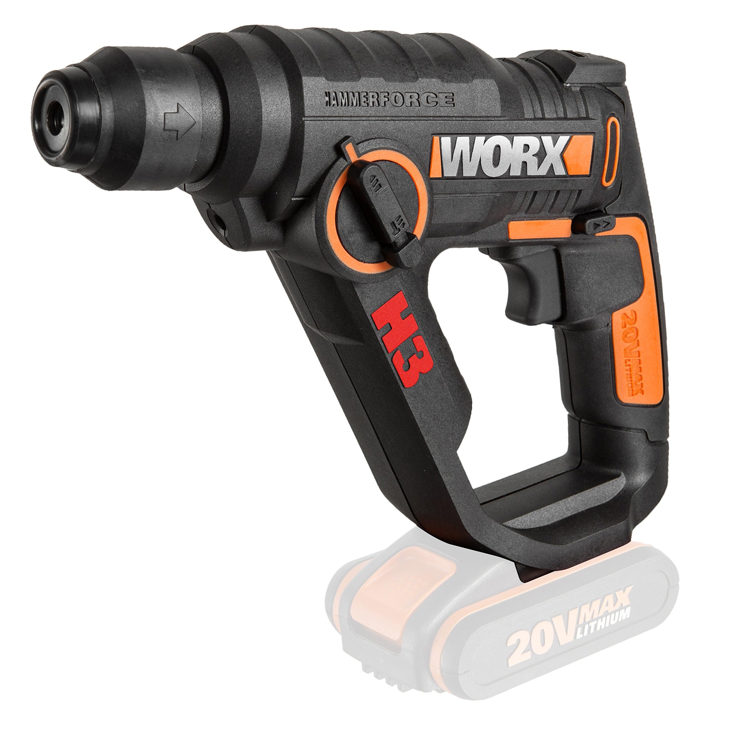 WORX WX390.9, marteau perforateur sans fil, 1,2J, 13mm béton