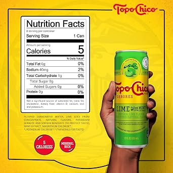 Topo Chico Sabores Lime with Mint Extract 12oz 8pk