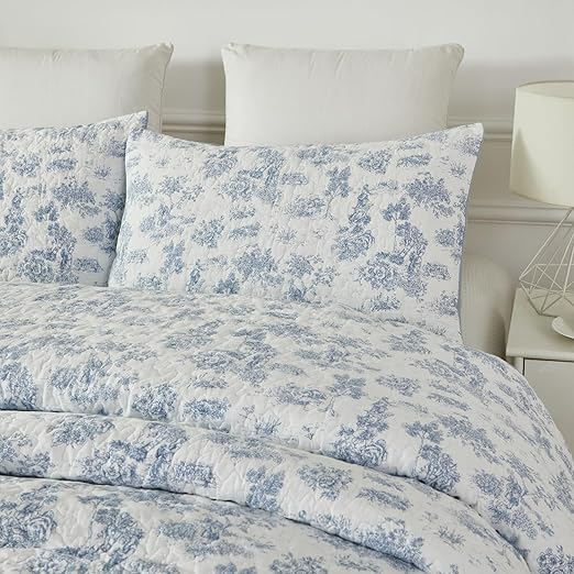 Brandream Cotton Quilt Set Twin Size Toile Bedding Classic