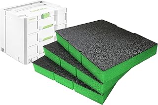 Shadow Foam Sortainer Inserts – Perfect fit for Sortainer SYS4 TL-SORT/3 [Green 50mm Triple Pack] Foam Inserts for Festool, Panasonic & Tanos Sortainer Modular Toolbox | Tool Storage & Organisation