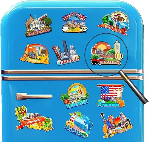 Miniatura 4 de Frederick Maryland USA - Imán de madera para nevera, monumentos 3D, recuerdos coleccionables, decoración hecha a mano -3221