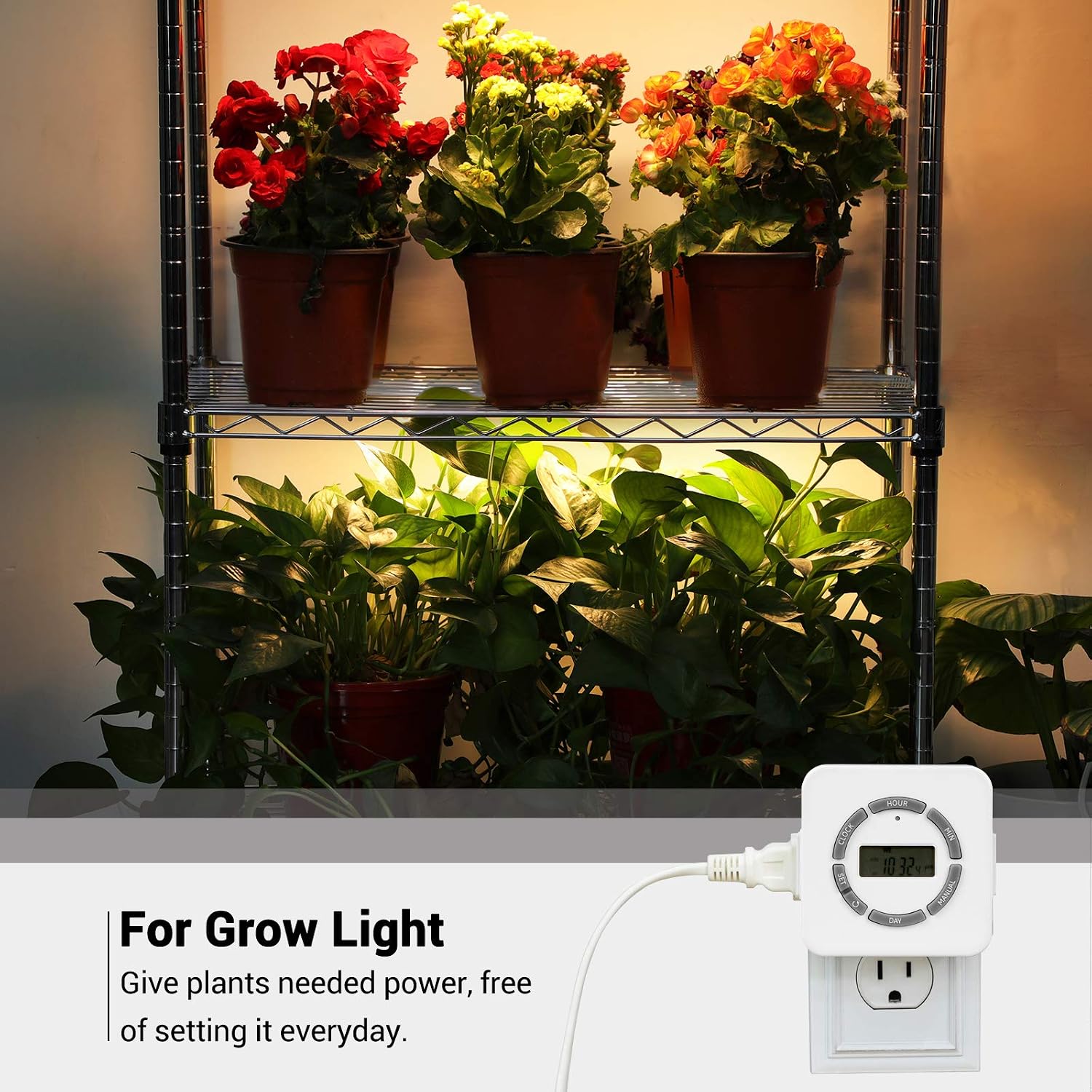 DEWENWILS Digital Indoor Timer for Electrical Outlets, Countdown/Random/DST Mode, 7 Day Light Timers for Christmas Lights & Tree, Aquarium, Lamps, ETL Listed, Pack of 2