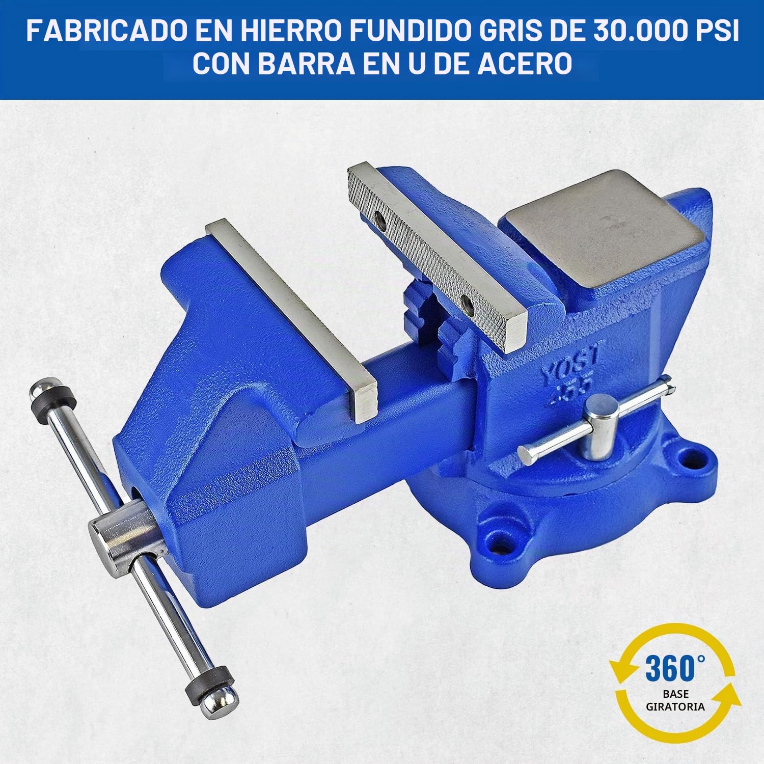 Yost Tools Yost 455, tubería combinada de 5.5 pulgadas y tornillo de banco, azul, 5.5 pulgadas