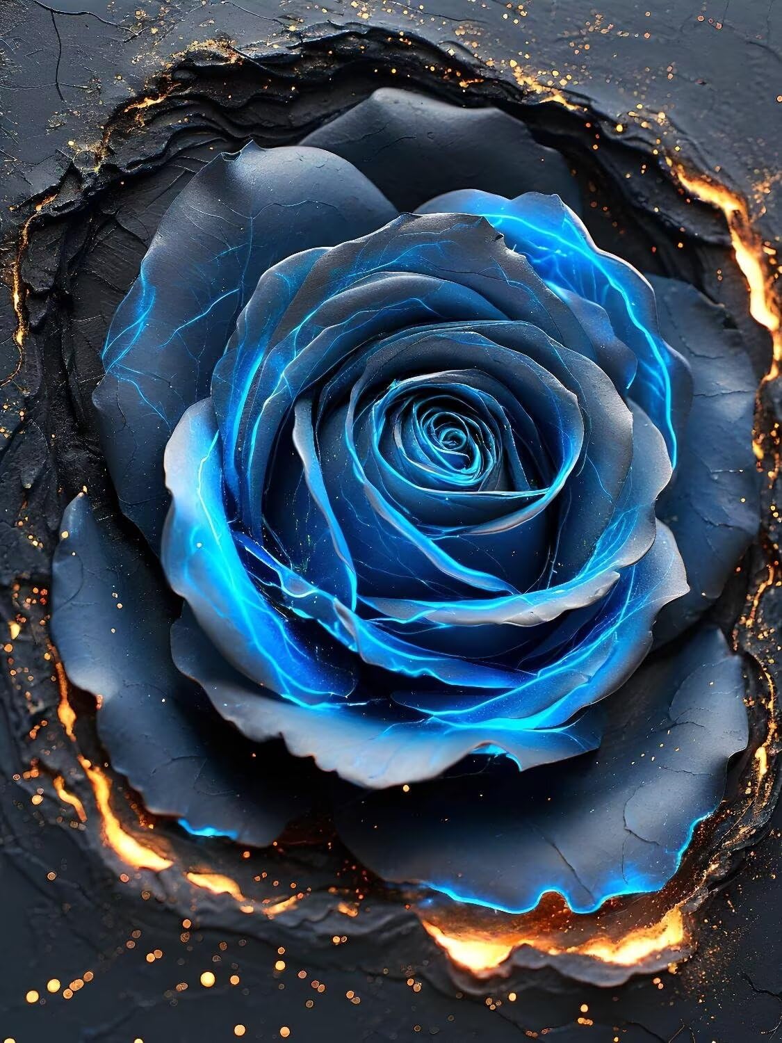 Diamond Painting Flores ardiendo Pintura Diamante Adultos, Diamond Painting Niños, Cuadros de Diamantes Kit Manualidades Adultos, para Navidad Decoración de La Pared Del Hogar Regalos 70x100cm t-1670