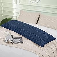 Vista 434 de PHF Fundas de almohada 100% algodón con tejido de gofre de 24 x 24 pulgadas, paquete de 2 fundas cuadradas para decoración elegante del hogar, sin