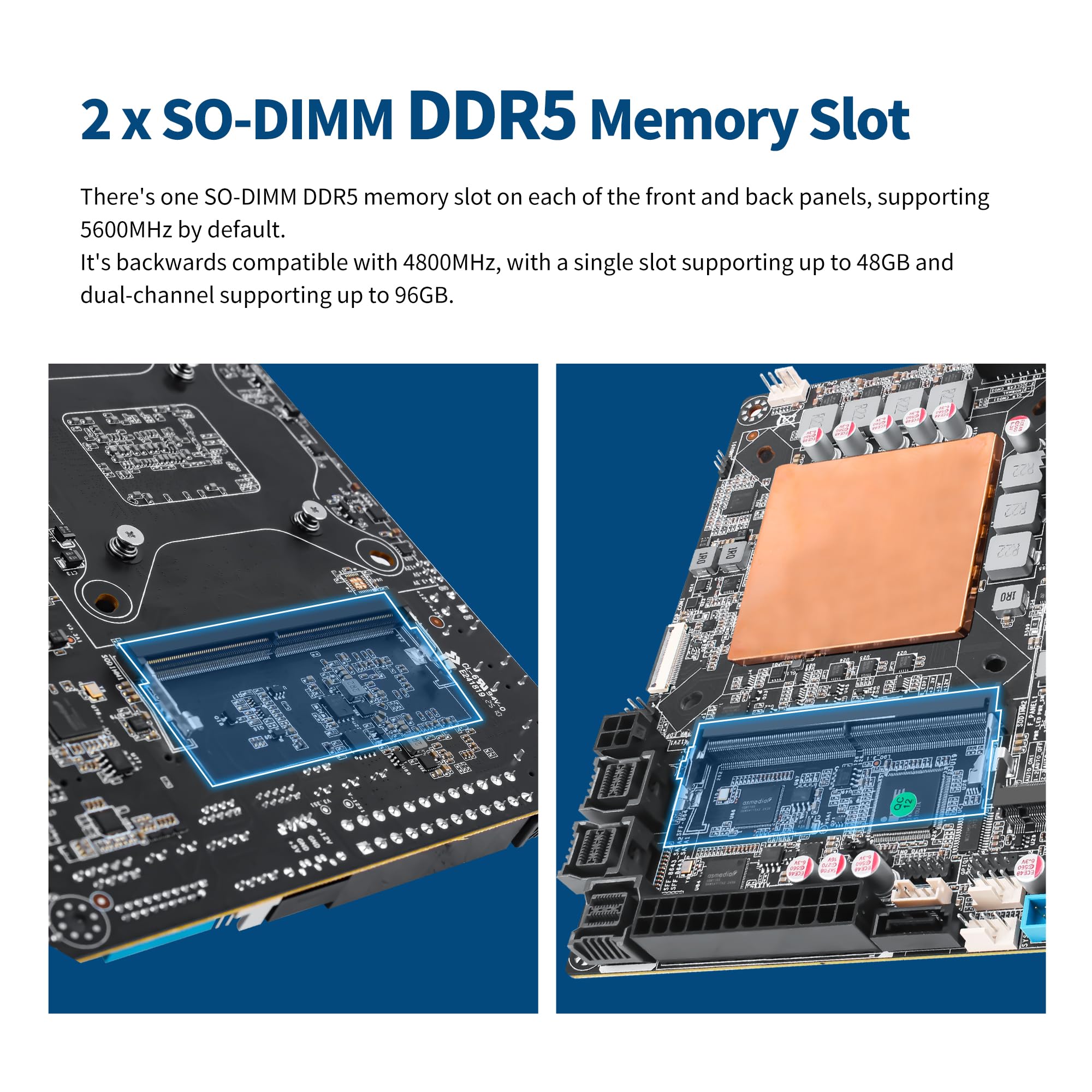 Mini ITX NAS Motherboard Ultra 155H, 12 Bay SATA3.0 NAS Mainboard, 4-Ports 10GbE + 2 x 5GbE + 2.5GbE, 2 x NVMe, DDR5 Barebone, PCIe 4.0 x8 Slot, TF, HD+DP+Type-C(No Cable)