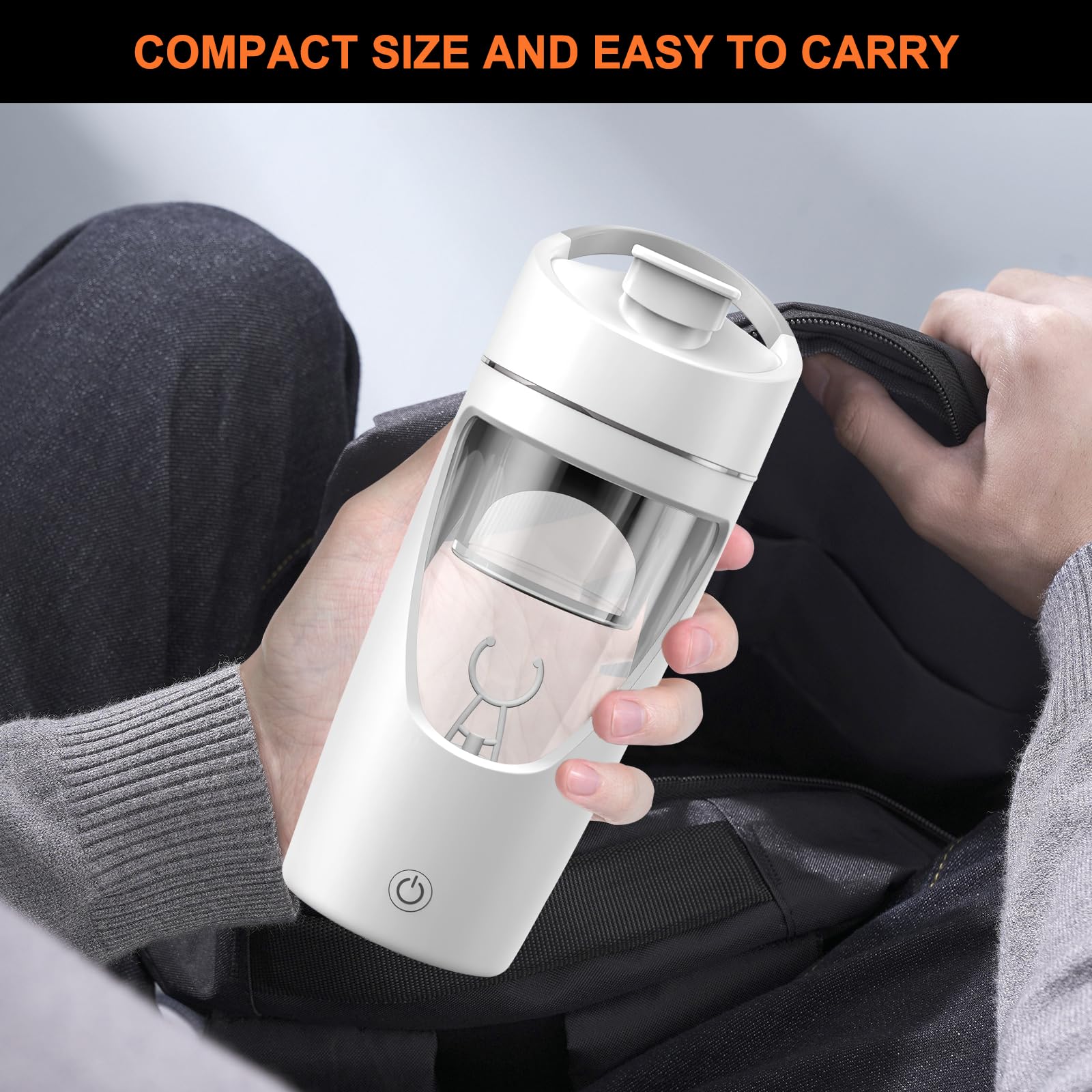 Shaker électrique de protéines de 700 ml avec stockage de suppléments, shaker pour boissons protéinées rechargeable par USB C, fabriqué en Tritan, puissant pour des boissons protéinées lisses, sans