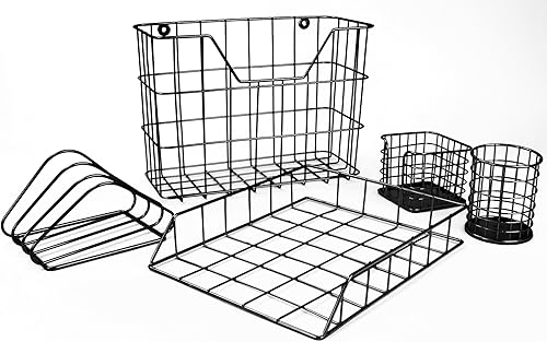Miniatura 7 de Sorbus Juego de organizador de escritorio, juego de 5 piezas de accesorios de escritorio, incluye soporte para lápices, clasificador de cartas,