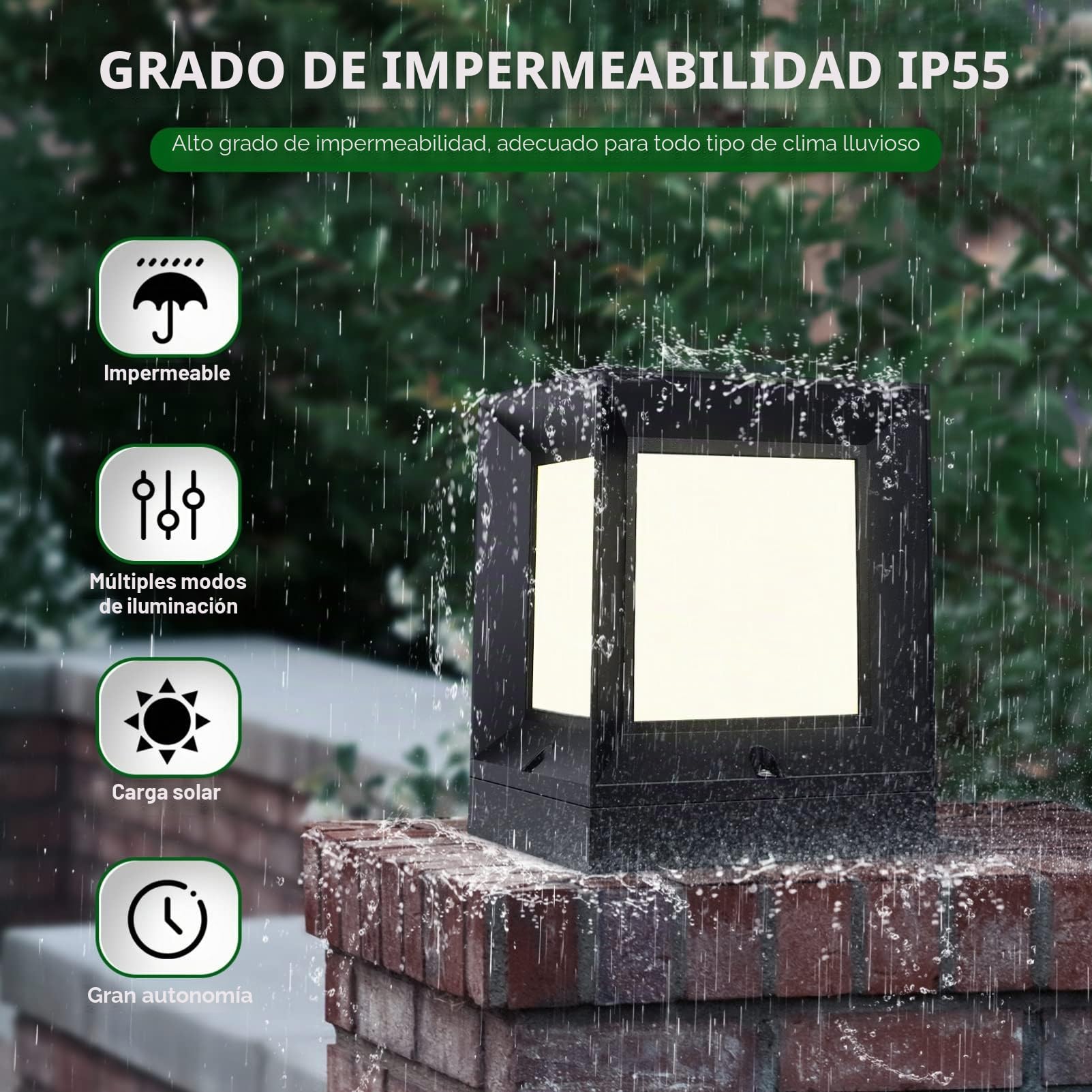 1 Juego Estigma De Jardín Led Lámpara De Pilar Solar Luz Del Poste De La Cerca Luces De Columna Solar Luces Solares Para Postes Tricolor Lámpara De Poste Abdominales De Ingeniería