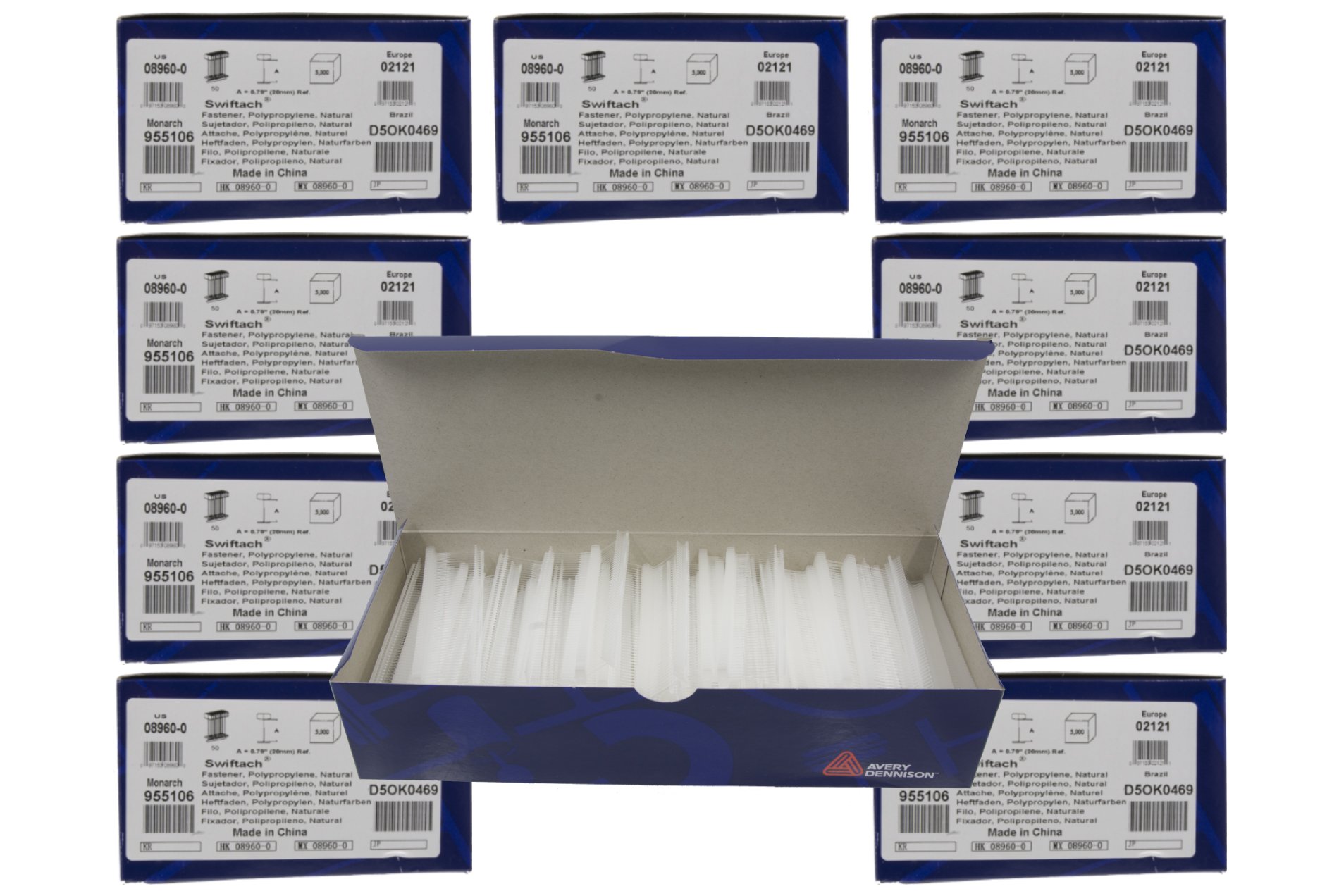 Swiftach Standard Plastic Tag Fasteners for Industrial & Retail Tag Attaching – Natural Color Polypropylene (Plastic) Fasteners – Works with Swiftach & Other Tagging Tools (¾ (Pack of 50,000))