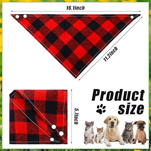 Miniatura 3 de Pañuelos de Navidad para perro, 6 piezas triangulares, lavables, cuadrados, estampados, ajustables, para perros pequeños a grandes, cachorros, gatos