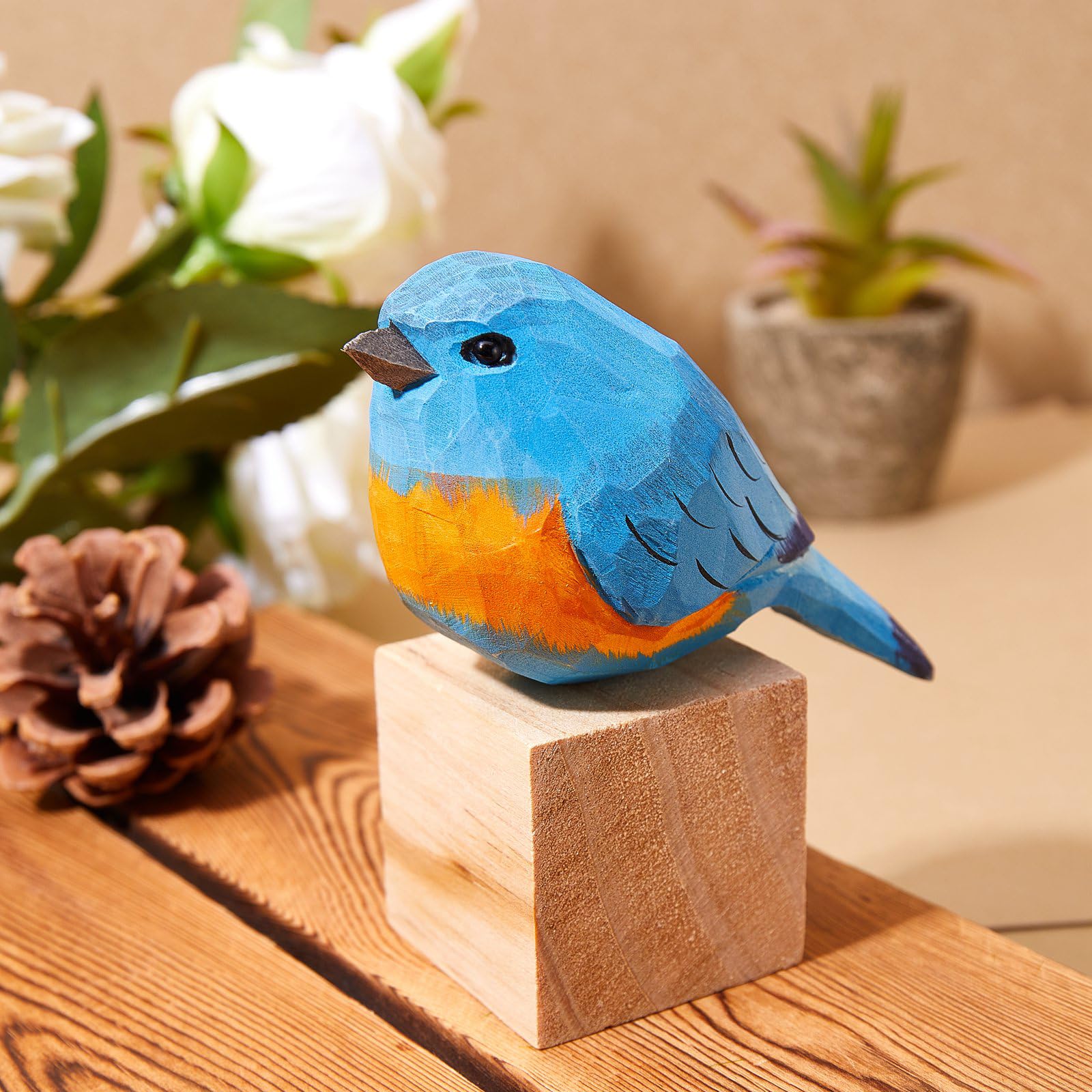WEWAYSMILE Wooden Carved Bird Figurine - Image 4