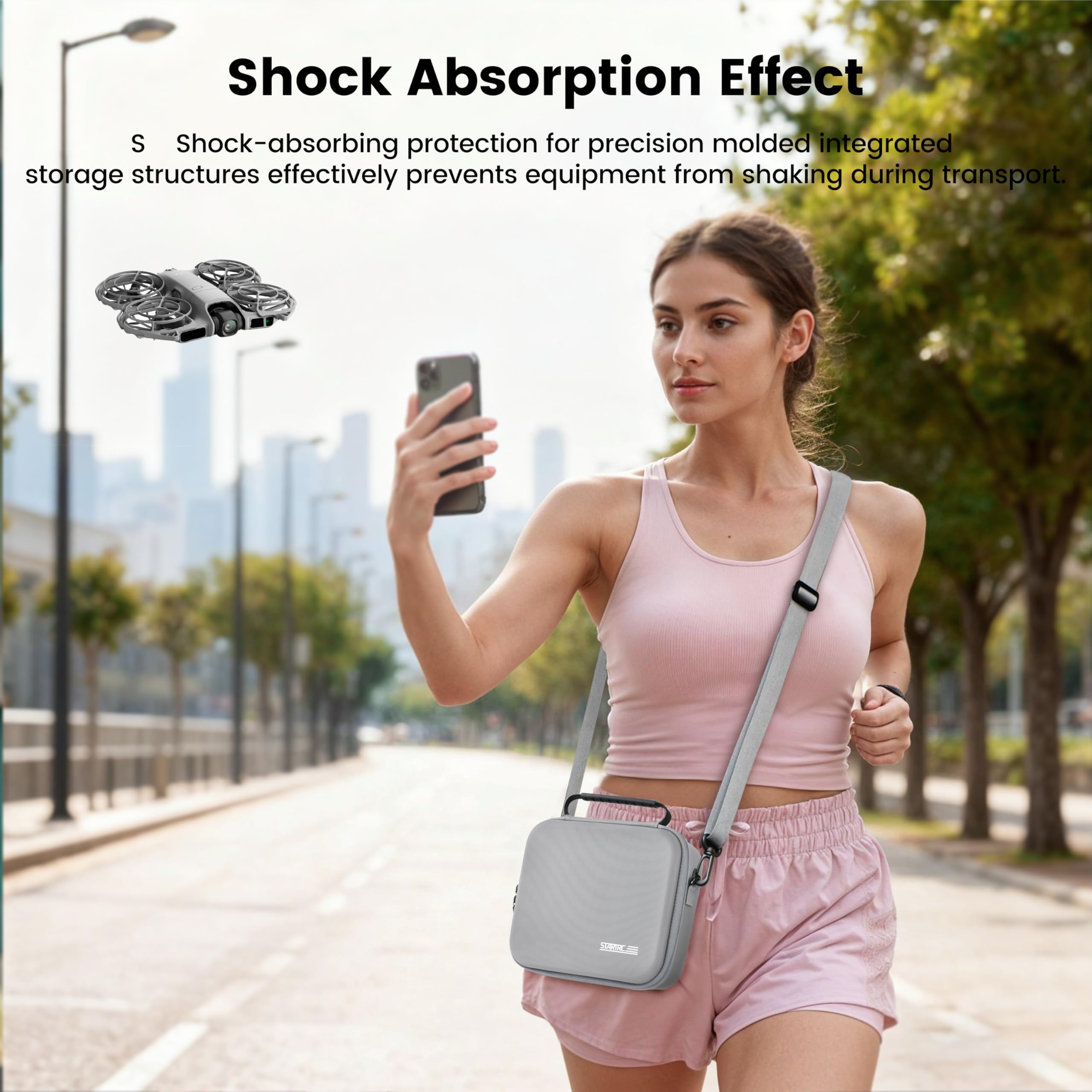 STARTRC Neo 2 Tasche, tragbare PU-Umhängetasche/Handtasche für DJI Neo 2 Drohne und Akku-Zubehör