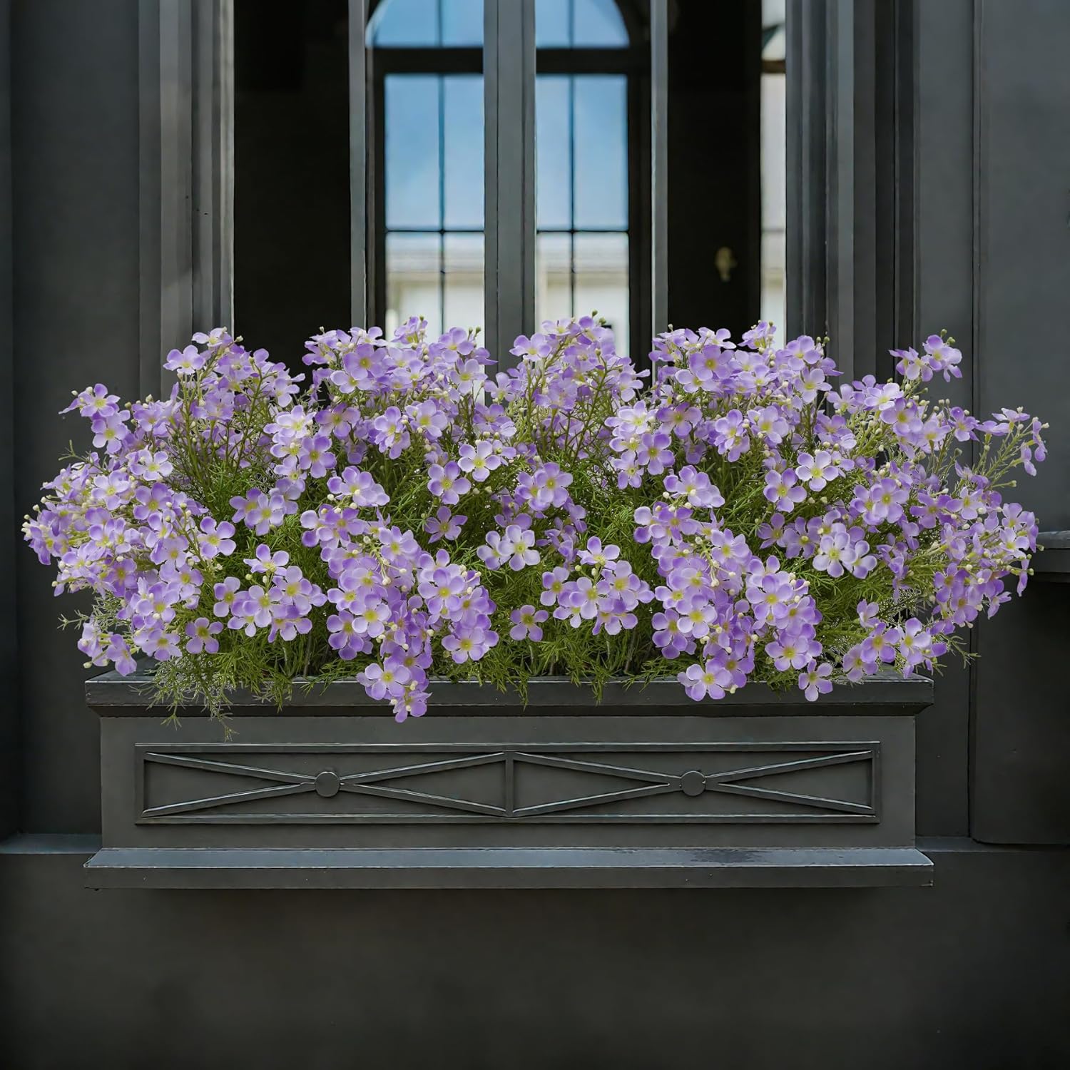 Spring Decorations for Home Fake Flowers Hydrangea Artificial Plants Indoor Mantle Decor Plastic Flowers Artificial Plants Outdoor Garden Decor Hanging Plants 6pcs（Purple） Flowers
