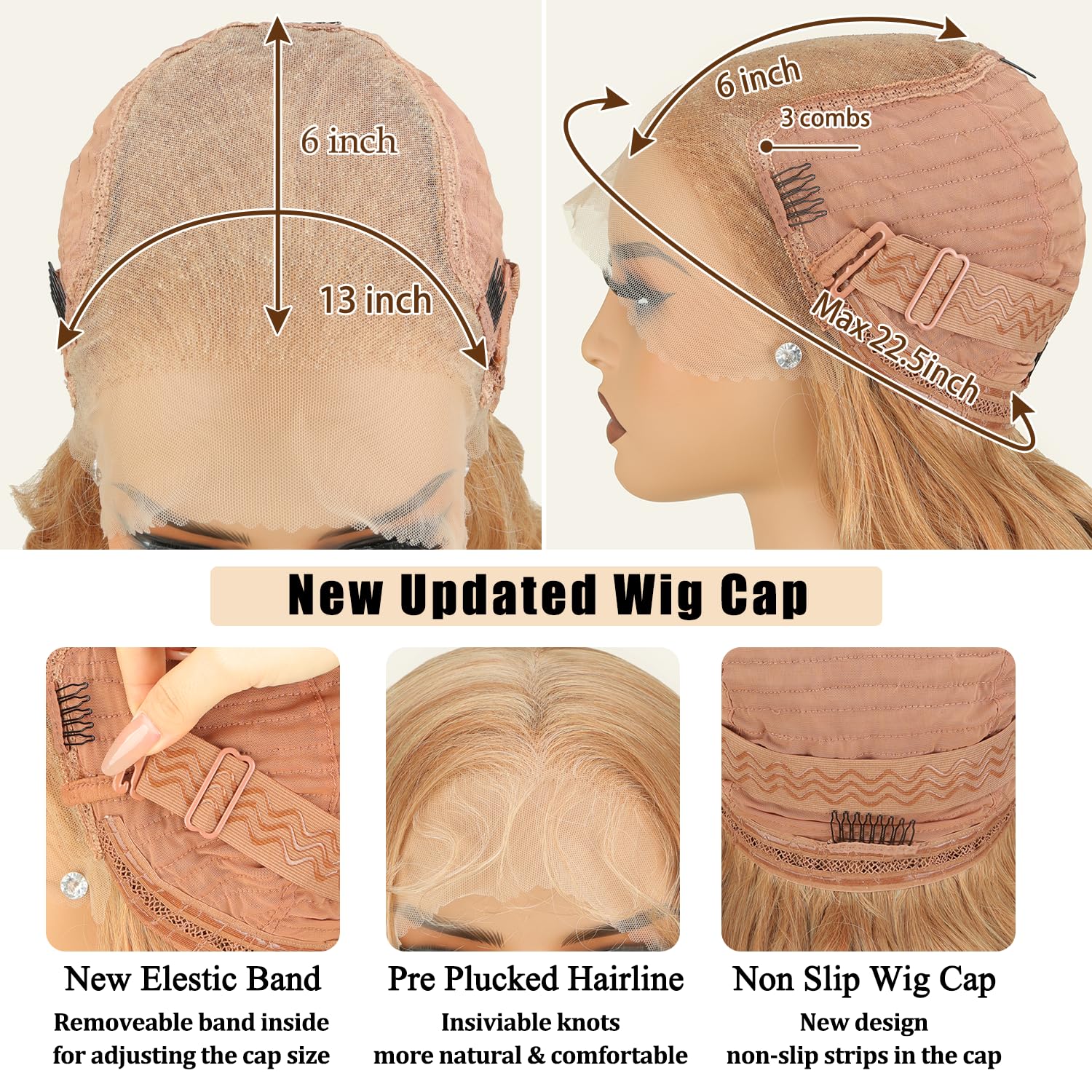 Amazon.com : SOKU Strawberry Blonde 13x6 Lace Frontal Wig 32 