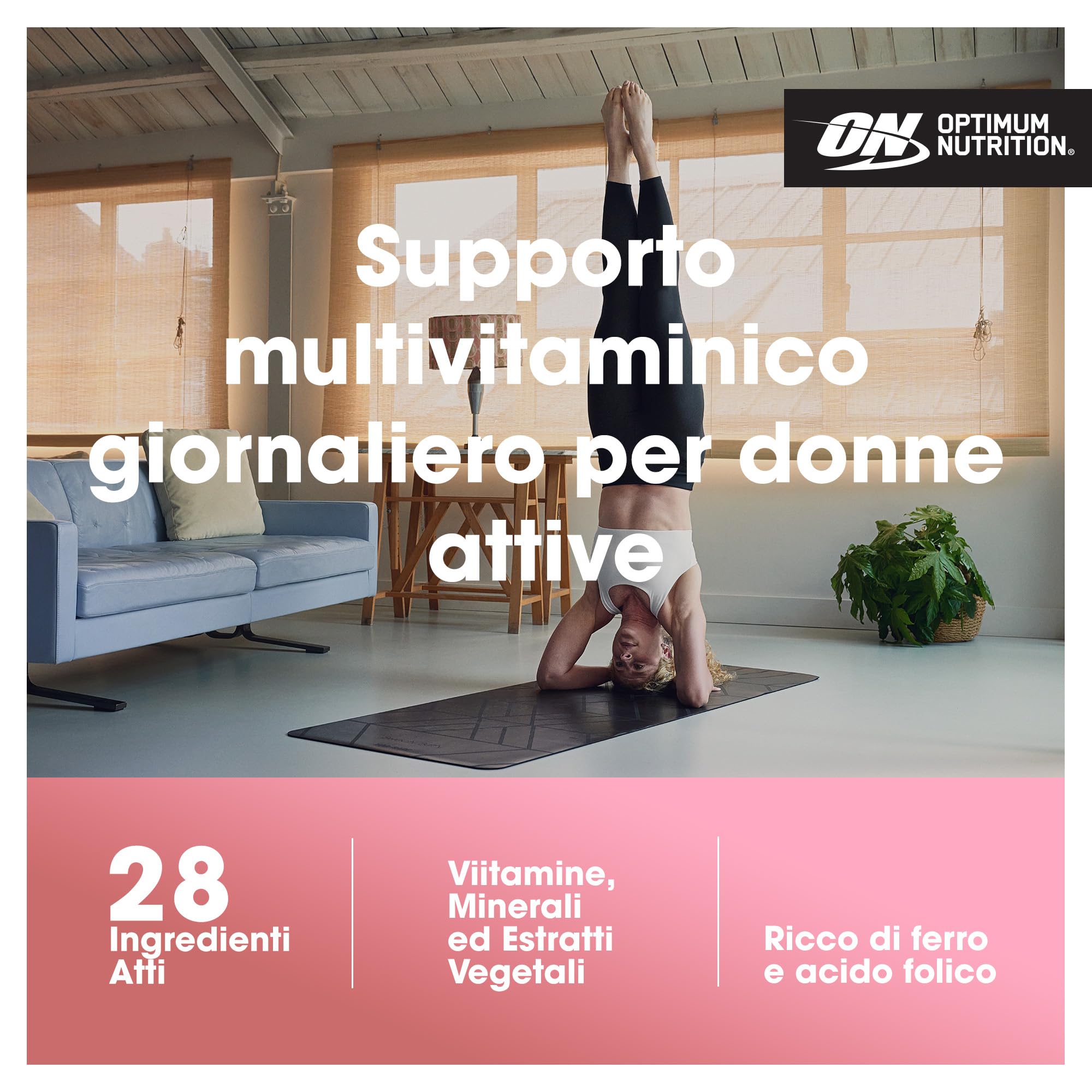 Optimum Nutrition Opti-Women, Integratore Alimentare Multivitaminico studiato Esclusivamente per le Donne, Contiene Vitamine e Minerali Essenziali, Non Aromatizzato, 60 Porzioni, 120 Capsule