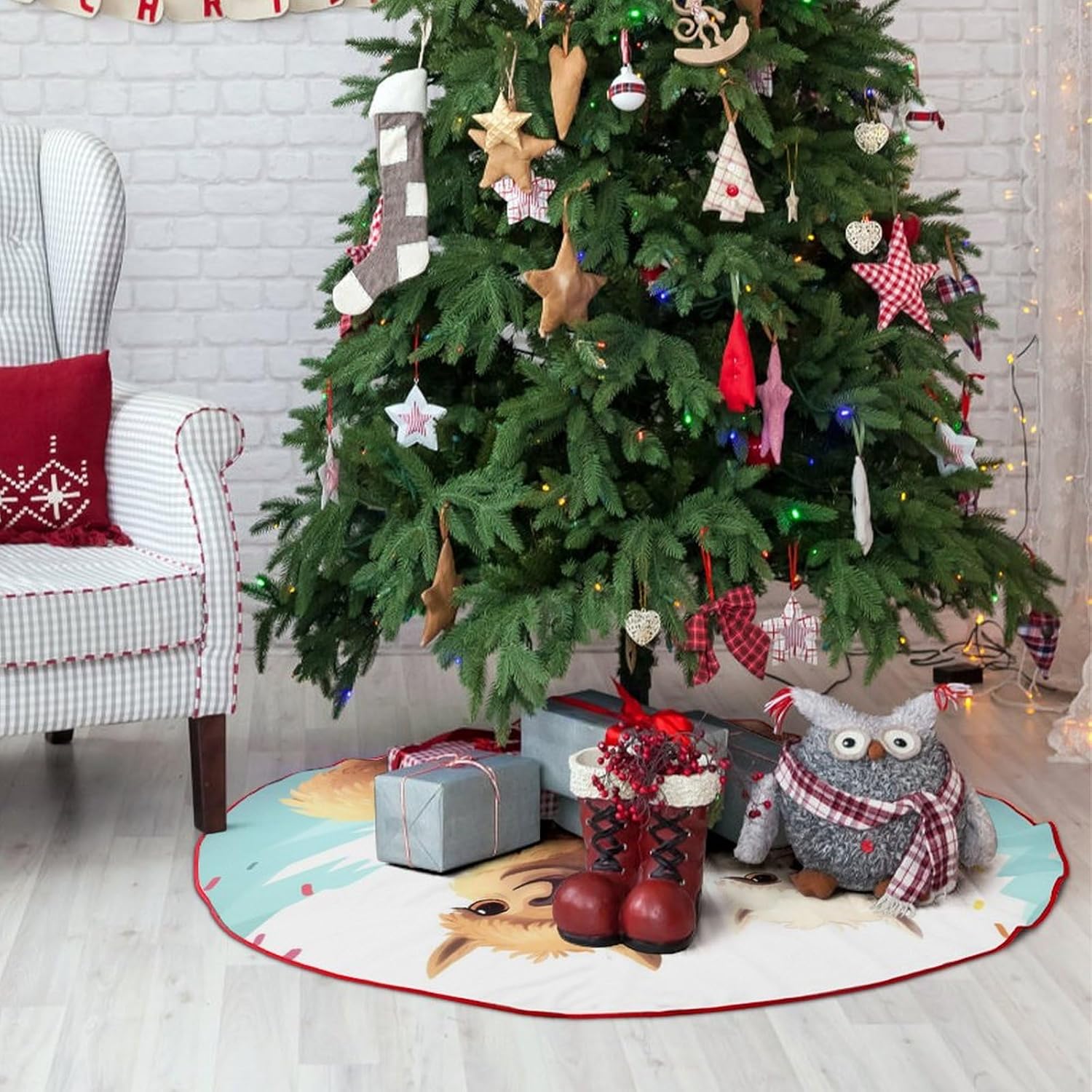 Christmas Tree SkirtLlama Alpacaclassic Fashion Tree Skirt Painted Multifunctional Christmas Tree Skirt